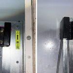 ダムウェーターのかご荷挟みを解消。破損した近接センサーを交換しました