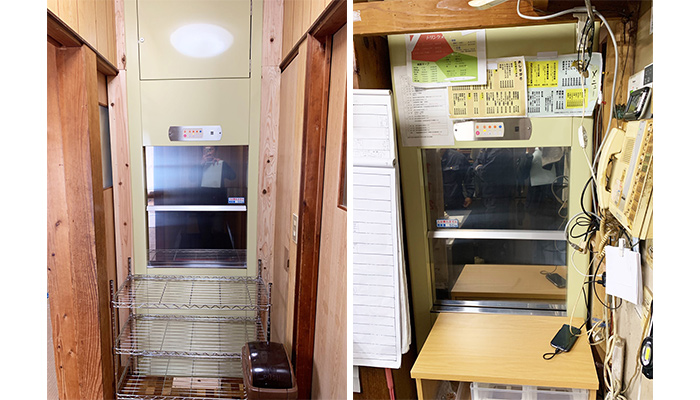 ダムウェーター（小荷物専用昇降機）を食事処に設置｜佐賀県